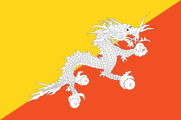 Vector of nice Bhutan flag