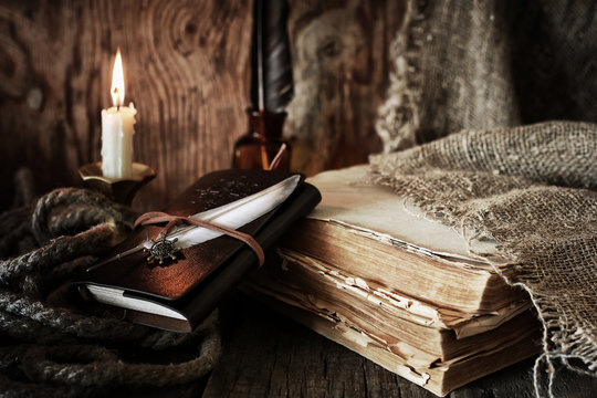 pirate object on wooden table