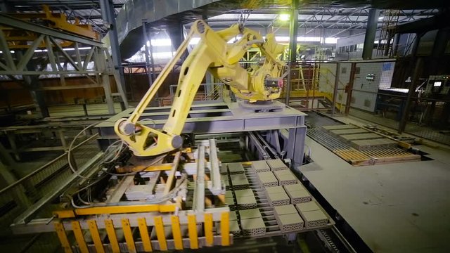 Robot working at modern plant. HD