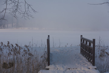 Naklejka premium Winter Wonderland in the morning