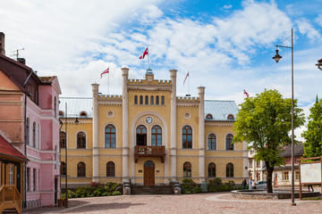 Fototapeta premium KULDIGA, LATVIA - 20 JUN 2016: Streets of old town.