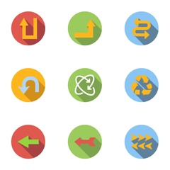 Arrow icons set, flat style