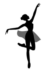 Beautiful ballerina figure on a white background , sketch , vector. Ballet, dance.