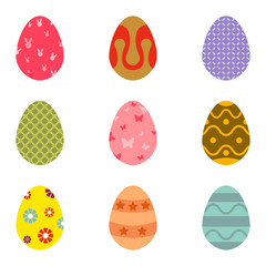 Easter eggs icons. Vector illustration.