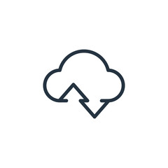 Obraz premium cloud line icon on white background