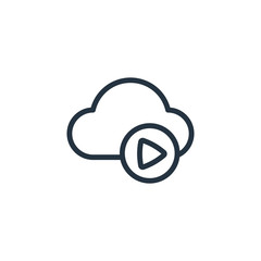  cloud line icon on white background