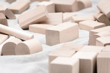 Educational blocks made of natural wood