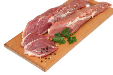 fresh raw meat isolated on white background