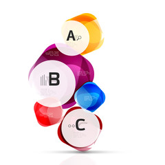 Glass glossy abstract stones with text. Abstract template