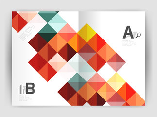 Vector square leaflet, business a4 print template