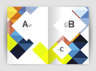 Vector square leaflet, business a4 print template