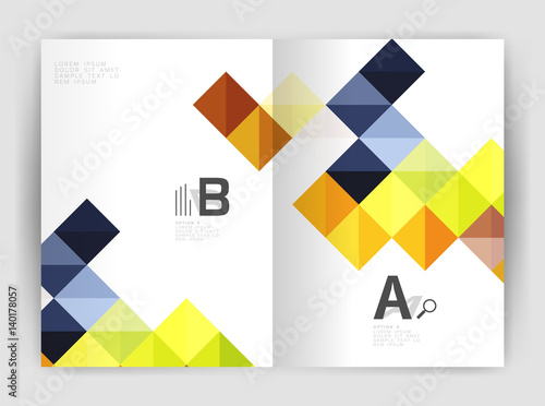 "Vector square leaflet, business a4 print template" Stockfotos und