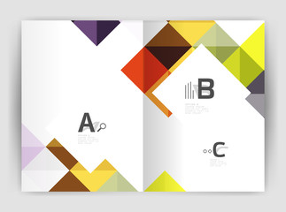 Modern minimalistic geometrical square business leaflet template