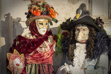 Fototapeta na wymiar Colorful mask from the venice carnival, Venice, Italy, 23.02.2014