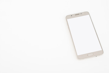 Top view.Cellphone pictogram in trendy flat style isolated on white background.