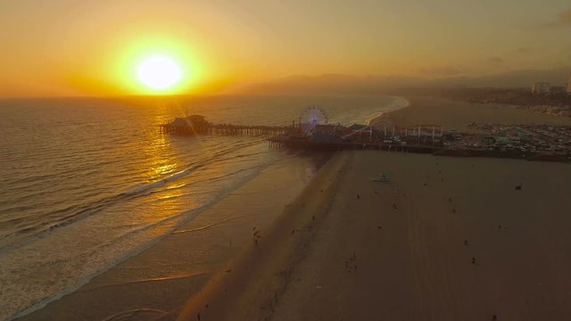 Aerial California Santa Monica LA September 2016 4K