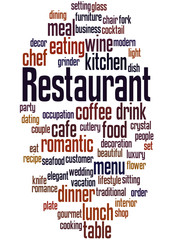 Obraz premium Restaurant, word cloud concept 6