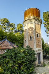 Tower of Water, old deposit of the park, Can Soley Badalona Barcelona, Spain