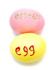 Obraz na płótnie Canvas Colorful handmade decorated easter eggs