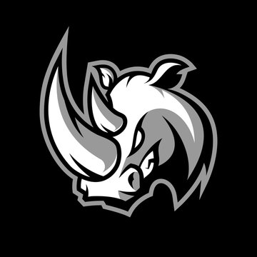 Furious rhino sport vector logo concept isolated on dark background. Professional team badge design.
Premium quality wild animal t-shirt tee print illustration.