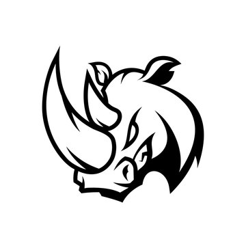 Furious rhino sport mono vector logo concept isolated on white background. Professional team badge design.
Premium quality wild animal t-shirt tee print illustration.