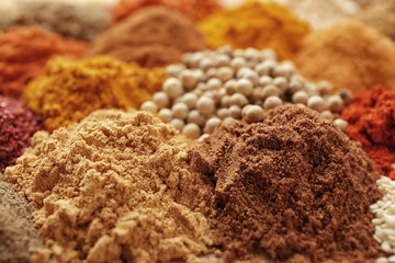 Heaps of different spices