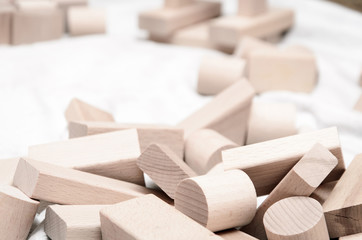 Educational blocks made of natural wood