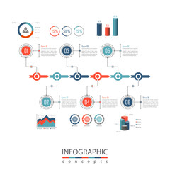 Infographic timeline template can be used for chart, diagram, web design, presentation, advertising, history. Vector infographic illustration