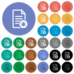 Malicious document round flat multi colored icons