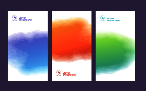 Set of three banners, abstract headers with step effects © Krolone