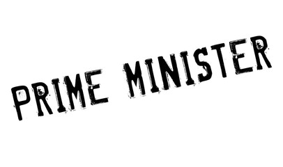 Prime Minister rubber stamp. Grunge design with dust scratches. Effects can be easily removed for a clean, crisp look. Color is easily changed.