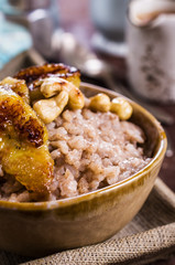 Rice porridge with banana