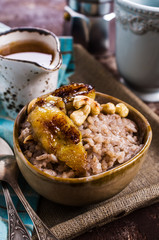 Rice porridge with banana