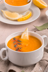Roasted Butternut Squash and Pumpkin Soup.