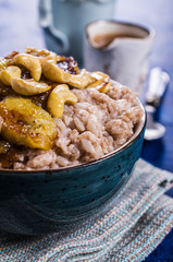 Rice porridge with banana