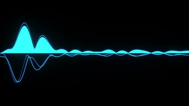 Audio wave forms diagrams equaliser background. 3D rendering