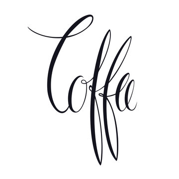 Fototapeta Coffee Calligraphy lettering Isolated vector object