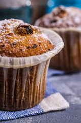 Muffin with raisins