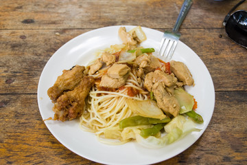 The Thai food - a lunch with chicken
