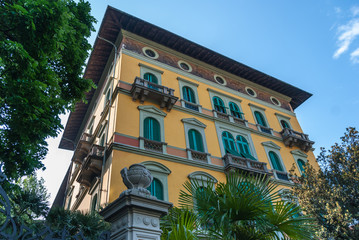 Beautiful Tuscan villa with mediterranean style facade and green window blinds