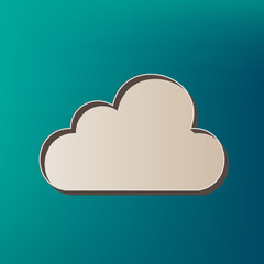 Cloud sign illustration. Vector. Icon printed at 3d on sea color background.