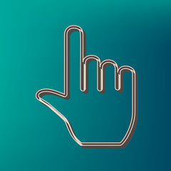 Hand sign illustration. Vector. Icon printed at 3d on sea color background.