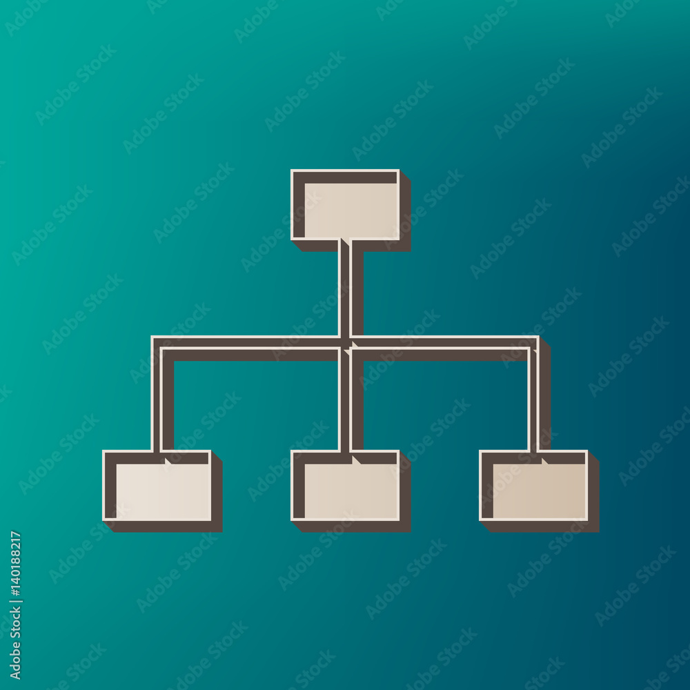 Poster site map sign. vector. icon printed at 3d on sea color background.