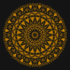 Golden ornament mandala for business, printing,