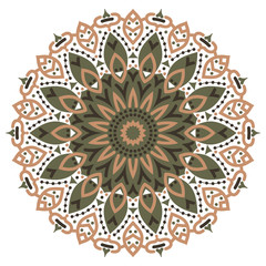 Color mandala vector ethnic pattern, round symmetrical