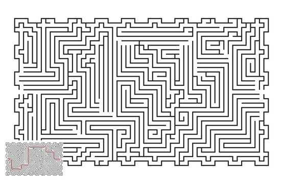 Large Vector Horizontal Maze with Answer 40