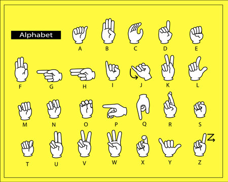 The white hands are doing alphabet sign language.
