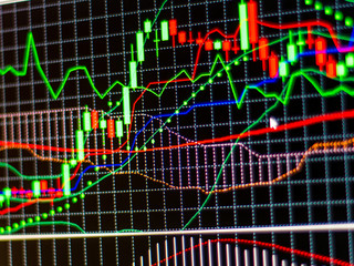 Candle stick graph chart of stock market investment trading