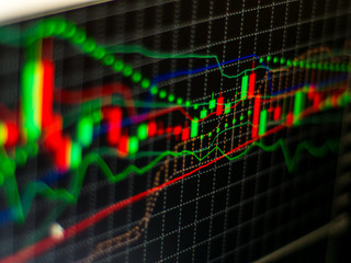 Candle stick graph chart of stock market investment trading