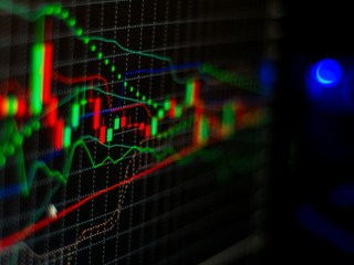 Candle stick graph chart of stock market investment trading